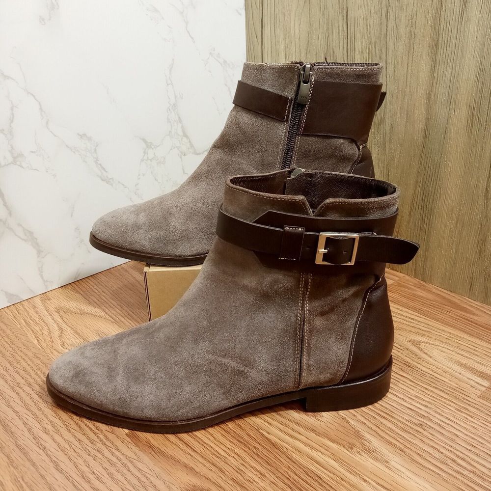 Sergio Ripari Suede Booties Women Sz EU 37 US Sz 7 Zip Up Italian